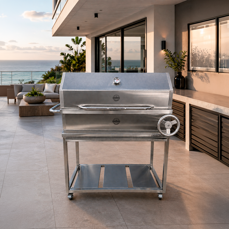 Cargue la imagen en el visor de la galería, Parrilla Movible con Tapa American Pro — La Carbonera Grill (AISI 304)