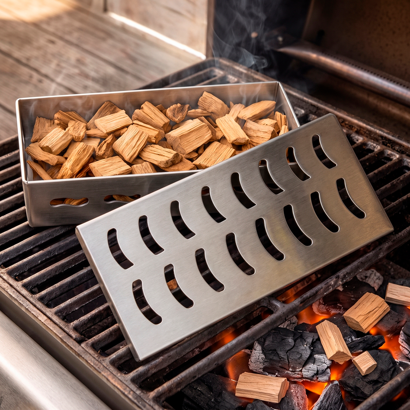 Cargue la imagen en el visor de la galería, Caja Ahumadora para Parrilla — La Carbonera Grill (22×10×5 cm)