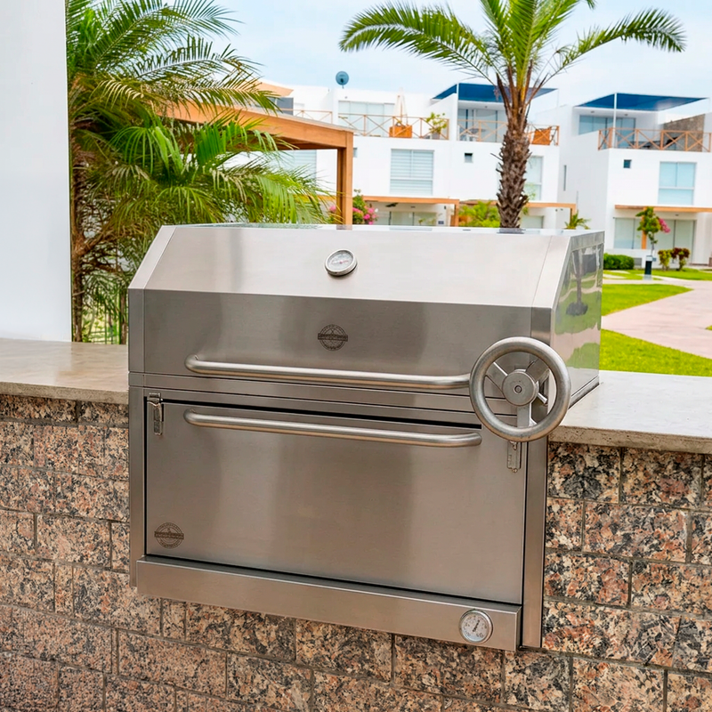 Cargue la imagen en el visor de la galería, Parrilla Empotrable con Caja China – Modelo Broker 300 – 70 x 50 x 42 cm | La Carbonera Grill