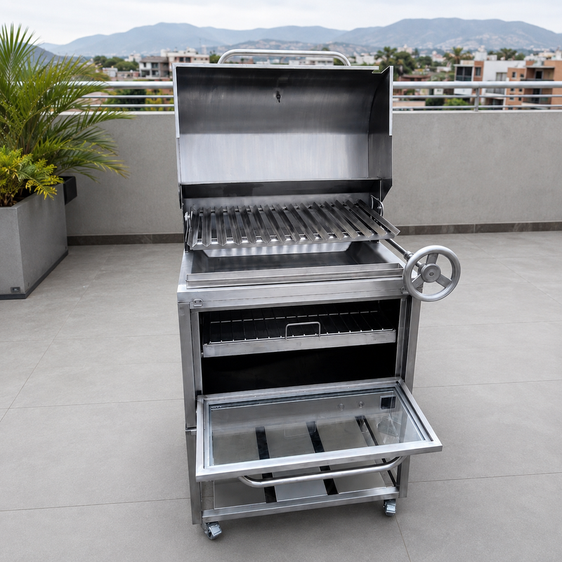 Cargue la imagen en el visor de la galería, Parrilla Movible con Caja China Broker Master — La Carbonera Grill (AISI 304)