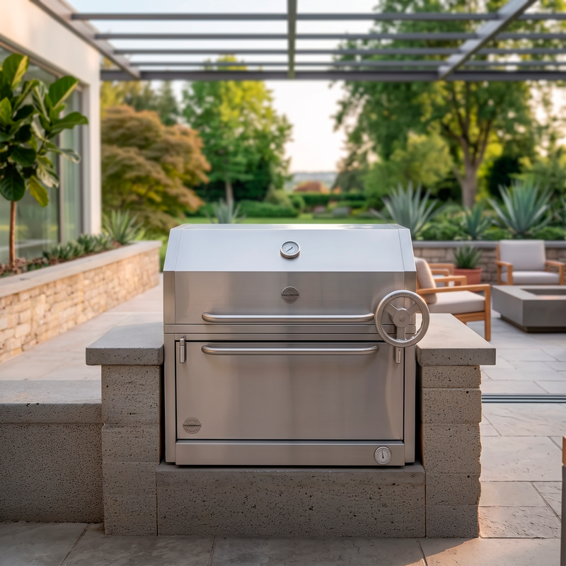 Cargue la imagen en el visor de la galería, Parrilla Empotrable con Caja China – Modelo Broker 300 – 70 x 50 x 42 cm | La Carbonera Grill