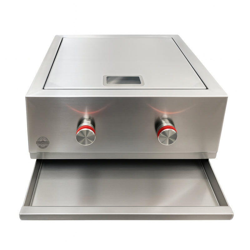Cargue la imagen en el visor de la galería, Cocina Empotrable de Acero Inoxidable con Tapa – 50 × 50 × 25 cm | La Carbonera Grill