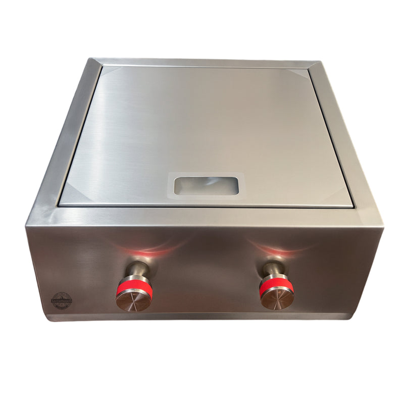 Cargue la imagen en el visor de la galería, Cocina Empotrable de Acero Inoxidable con Tapa – 50 × 50 × 25 cm | La Carbonera Grill
