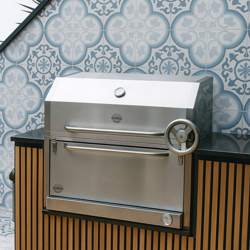 Cargue la imagen en el visor de la galería, Parrilla Empotrable con Caja China – Modelo Broker 300 – 70 x 50 x 42 cm | La Carbonera Grill