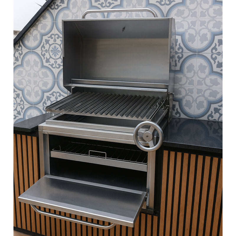 Cargue la imagen en el visor de la galería, Parrilla Empotrable con Caja China – Modelo Broker 300 – 70 x 50 x 42 cm | La Carbonera Grill