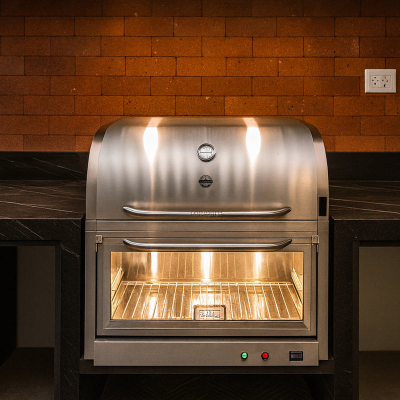 Cargue la imagen en el visor de la galería, Parrilla Empotrable con Caja China – Modelo Broker Master – 70 x 50 x 42 cm | La Carbonera Grill