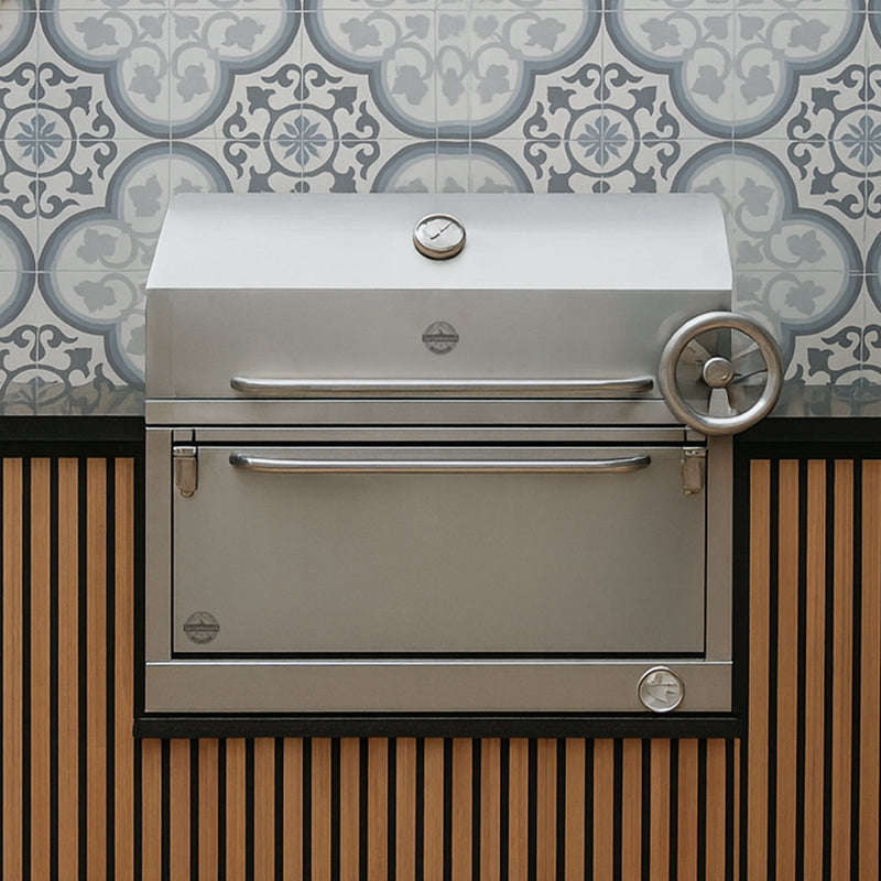 Cargue la imagen en el visor de la galería, Parrilla Empotrable con Caja China – Modelo Broker 300 – 70 x 50 x 42 cm | La Carbonera Grill