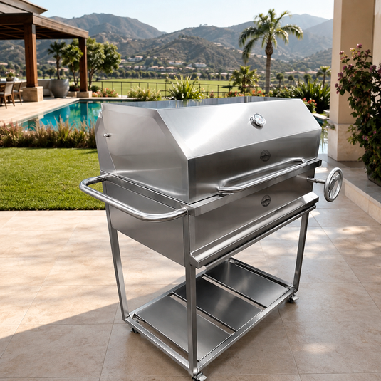 Parrilla Movible con Tapa American Pro — La Carbonera Grill (AISI 304)