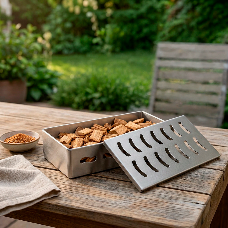 Cargue la imagen en el visor de la galería, Caja Ahumadora para Parrilla — La Carbonera Grill (22×10×5 cm)
