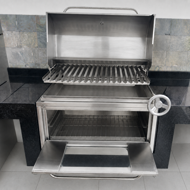 Cargue la imagen en el visor de la galería, Parrilla Empotrable con Caja China Broker 700 — La Carbonera Grill (70×50×42 cm)

