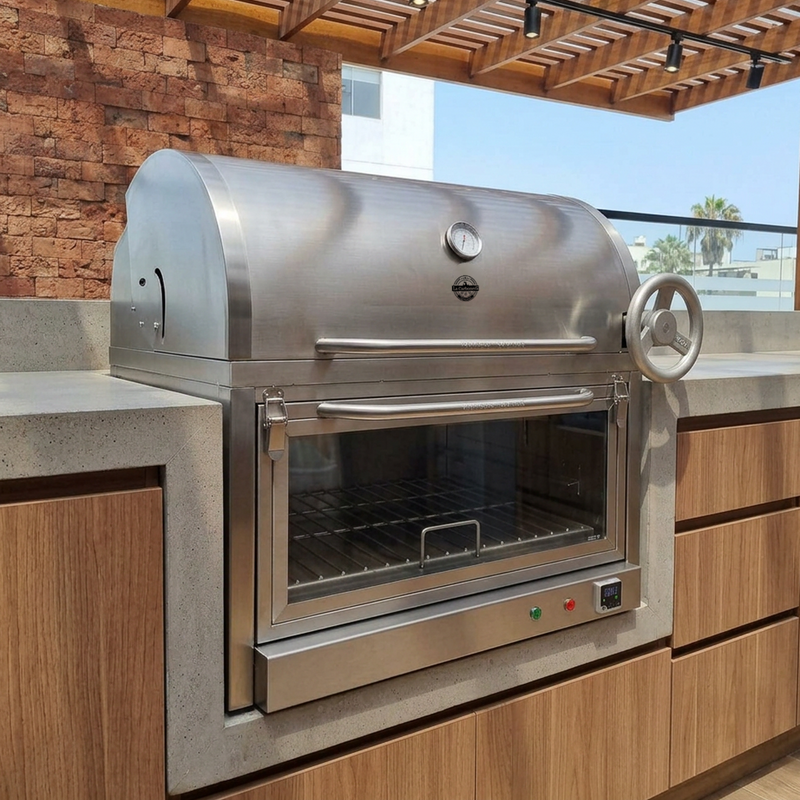 Cargue la imagen en el visor de la galería, Parrilla Empotrable con Caja China Broker Master — La Carbonera Grill (70×50×42 cm)

