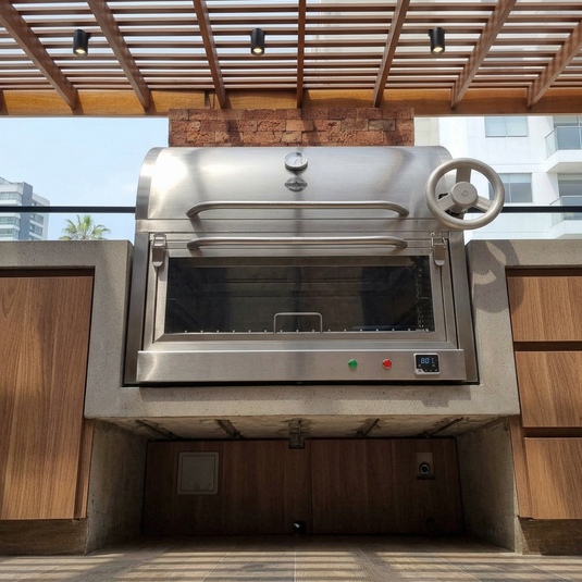 Parrilla Empotrable con Caja China Broker Master — La Carbonera Grill (70×50×42 cm)