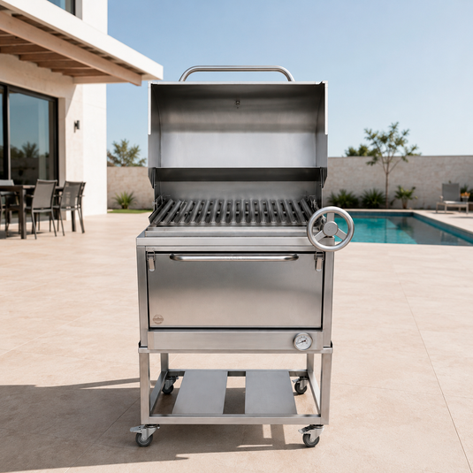 Parrilla Movible con Caja China Broker 300 — La Carbonera Grill (AISI 304)