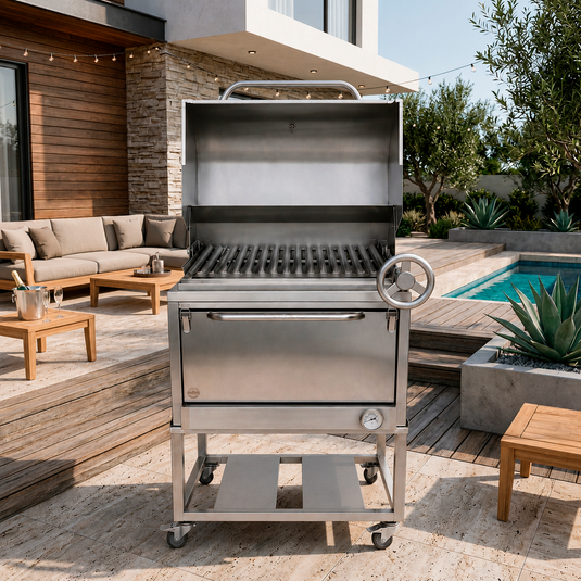 Parrilla Movible con Caja China Broker 300 — La Carbonera Grill (AISI 304)