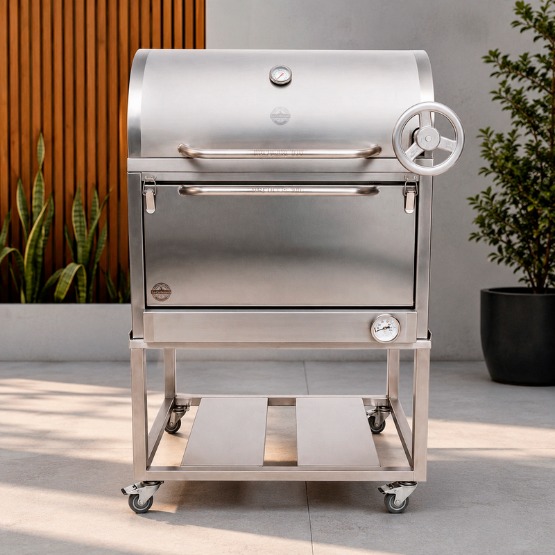 Cargue la imagen en el visor de la galería, Parrilla Movible con Caja China Broker 300 — La Carbonera Grill (AISI 304)

