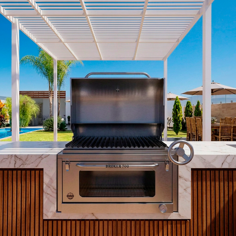 Cargue la imagen en el visor de la galería, Parrilla Empotrable con Caja China Broker 700 — La Carbonera Grill (70×50×42 cm)
