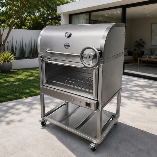 Parrilla Movible con Caja China Broker Master — La Carbonera Grill (AISI 304)