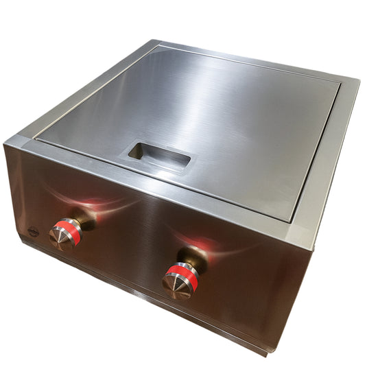 Cocina Empotrable de Acero Inoxidable con Tapa – 50 × 50 × 25 cm | La Carbonera Grill