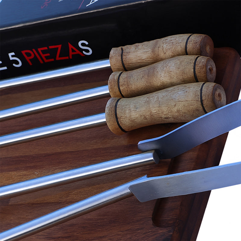 Cargue la imagen en el visor de la galería, Kit Brasero – Set de Herramientas con Colgador (La Carbonera Grill)
