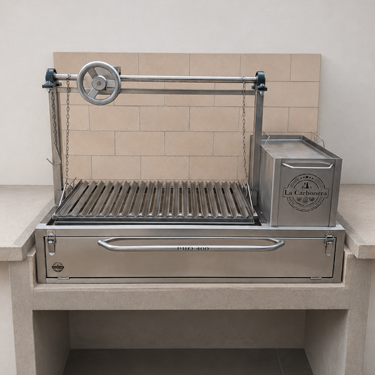 Parrilla Empotrable con Leñero – Modelo Pro 400 – 93 x 50 cm | La Carbonera Grill