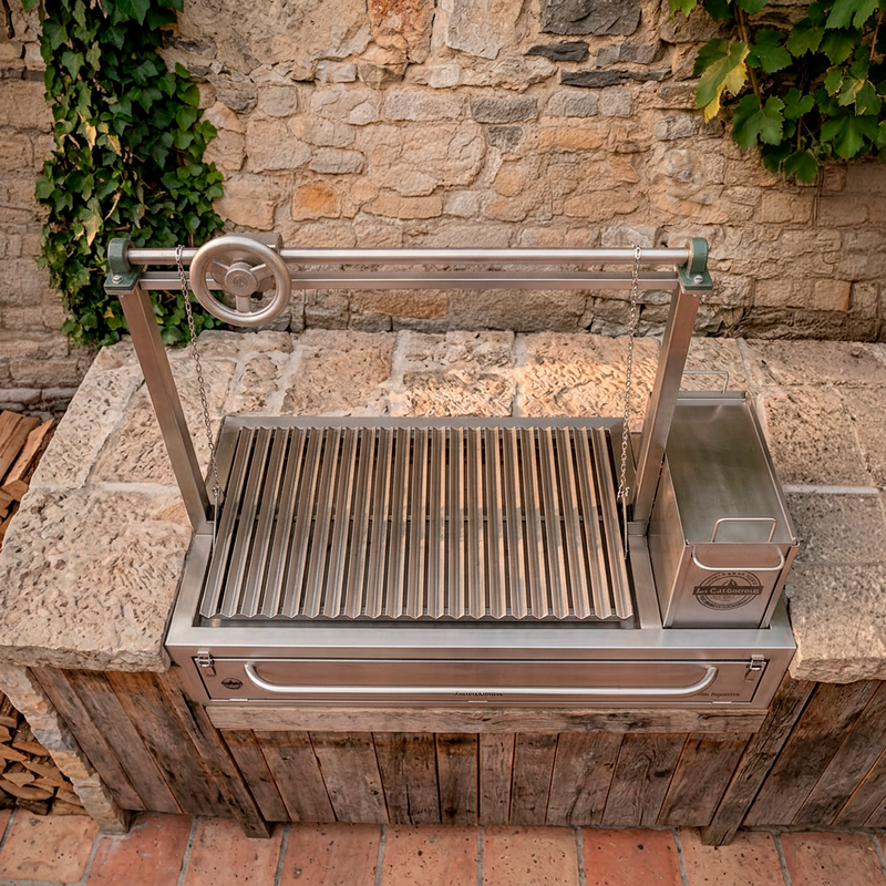Cargue la imagen en el visor de la galería, Parrilla Empotrable con Leñero – Modelo Pro 400 – 93 x 50 cm | La Carbonera Grill
