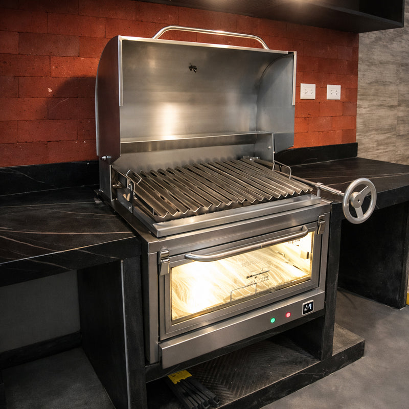 Cargue la imagen en el visor de la galería, Parrilla Empotrable con Caja China Broker Master — La Carbonera Grill (70×50×42 cm)
