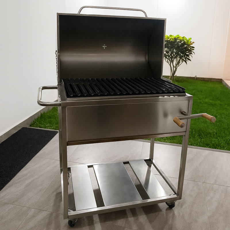 Cargue la imagen en el visor de la galería, Parrilla Movible con Ahumador – Modelo Smoked Pro – 70 × 50 × 85 cm | La Carbonera Grill

