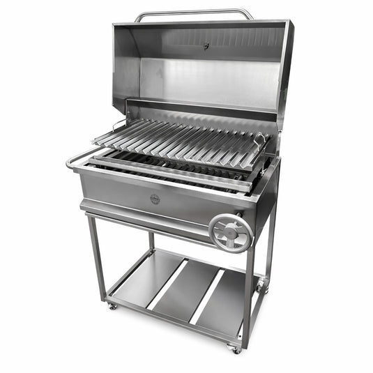 Parrilla Movible con Tapa American Pro — La Carbonera Grill (AISI 304)