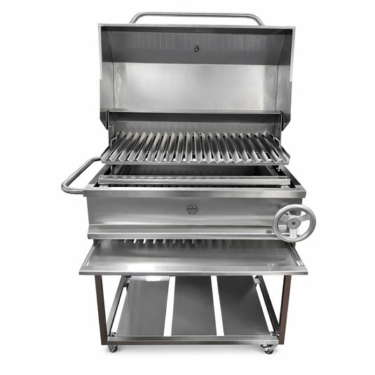 Parrilla Movible con Tapa American Pro — La Carbonera Grill (AISI 304)