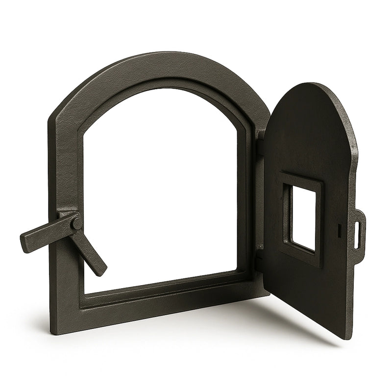 Cargue la imagen en el visor de la galería, Puerta de Horno Artesanal en Hierro Fundido – 46 x 39 cm
