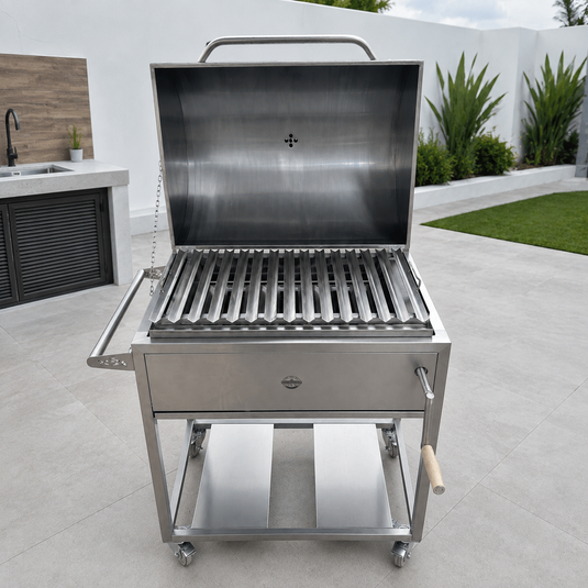Parrilla Movible con Tapa Ahumadora Smoked Pro — La Carbonera Grill (AISI 304)